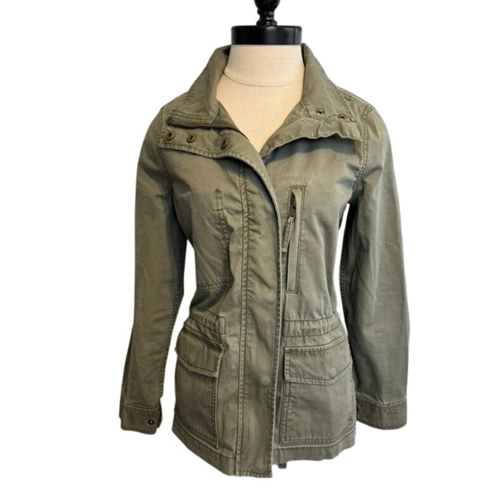 Madewell Womens Olive Green Cotton Funnel Neck Field Utility Jacket XXS